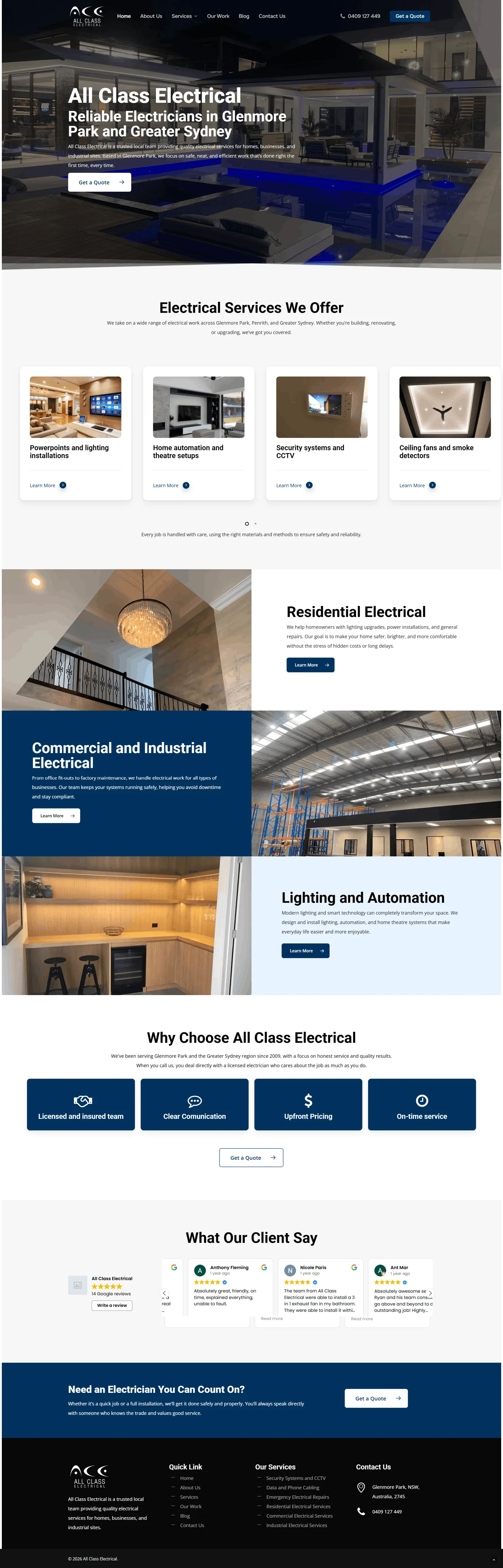 Full All Class Electrical website design