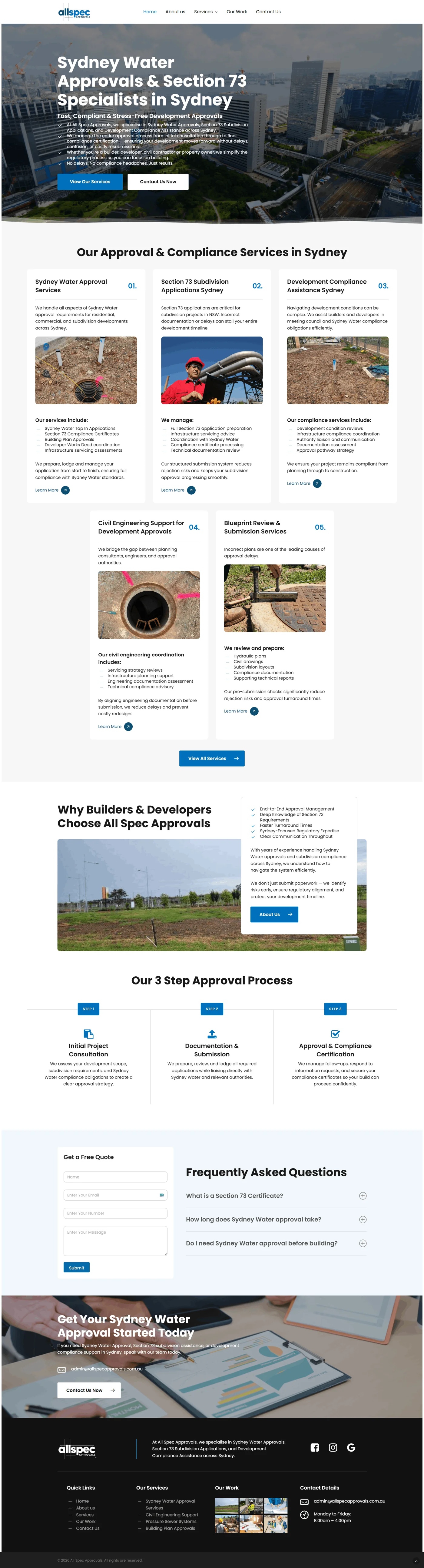 Full All Spec Approvals website design