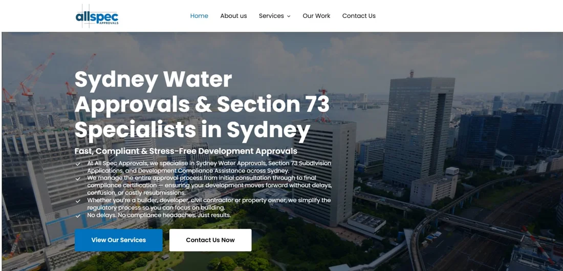 All Spec Approvals website design