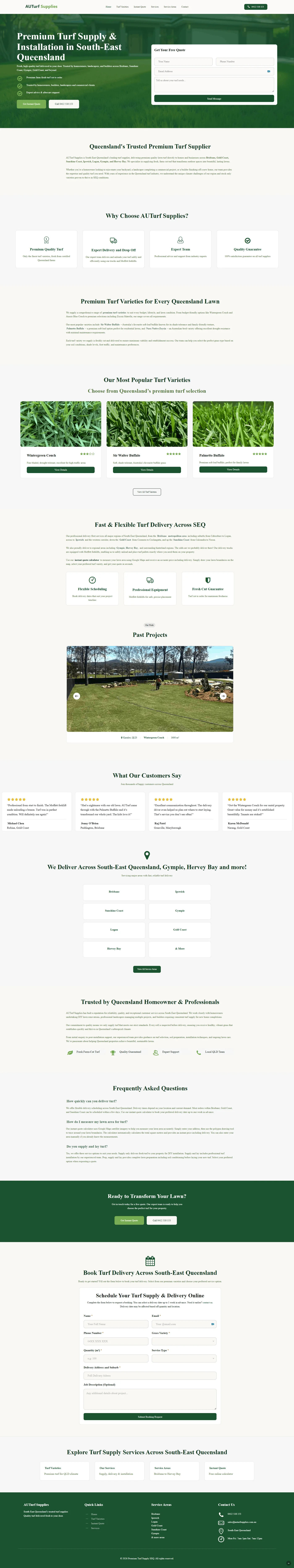 Full AUTurf Supplies website design