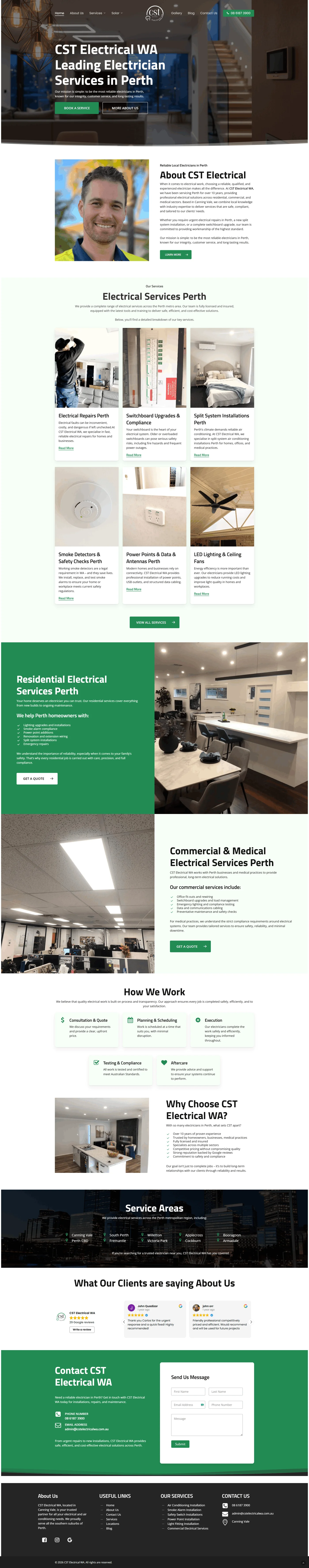 Full CST Electrical WA website design