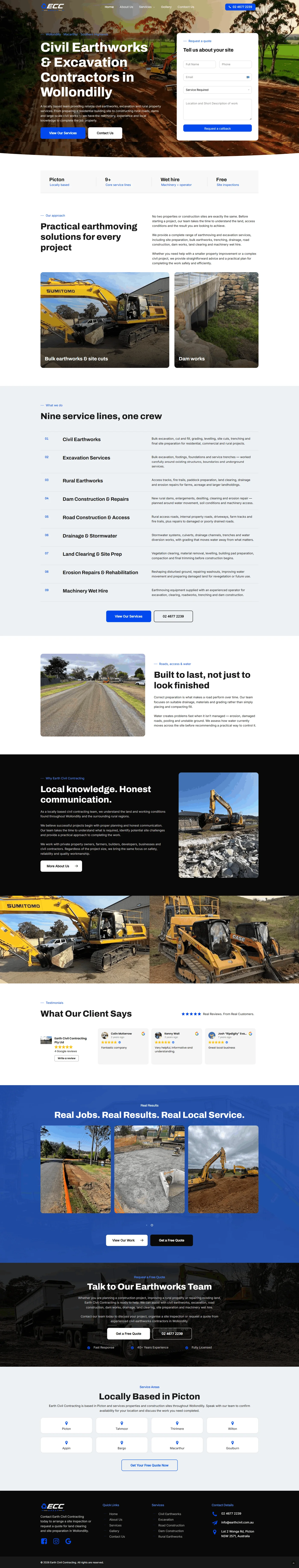 Full Earth Civil Contracting website design