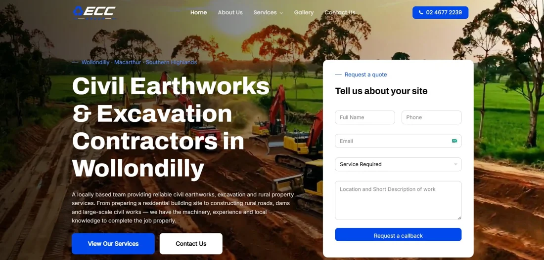 Earth Civil Contracting website design