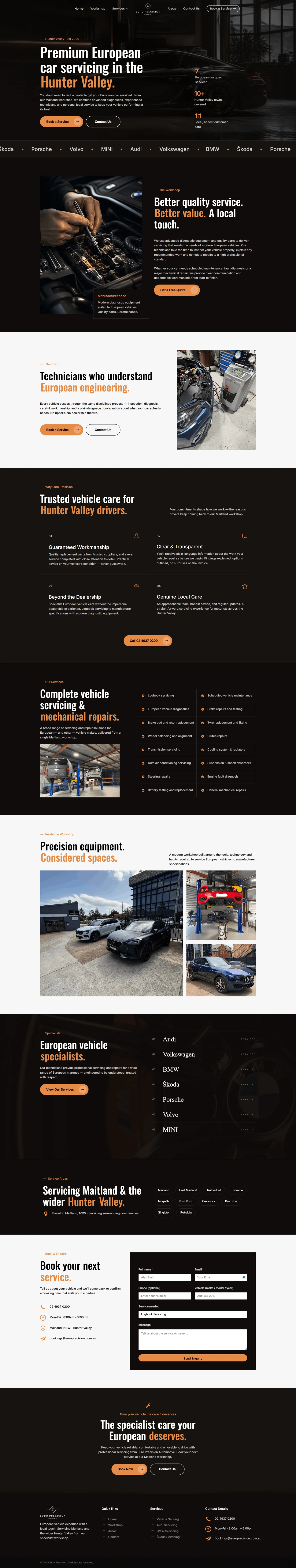 Full EURO PRECISION website design