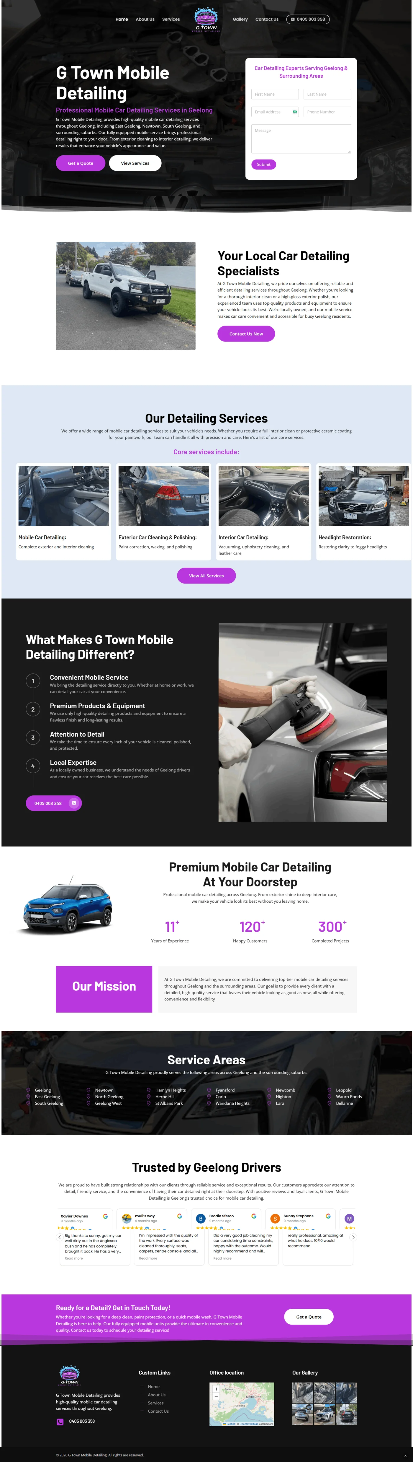 Full G-Town Mobile Detailing website design