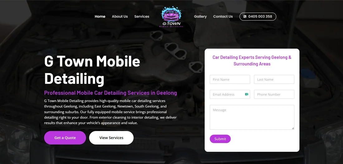 G-Town Mobile Detailing website design