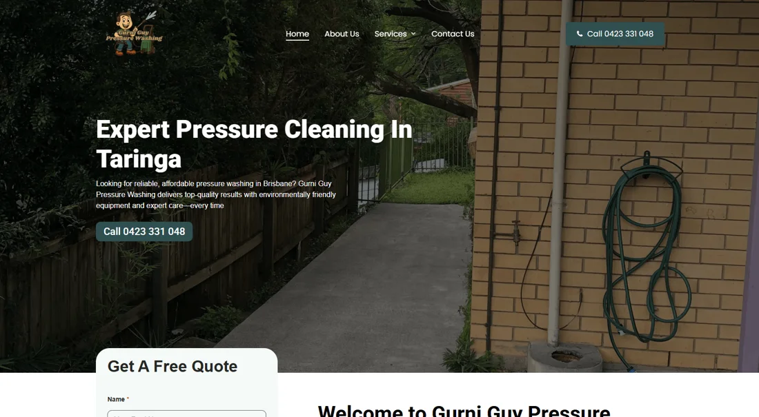 Gurni Guy Pressure Washing website design
