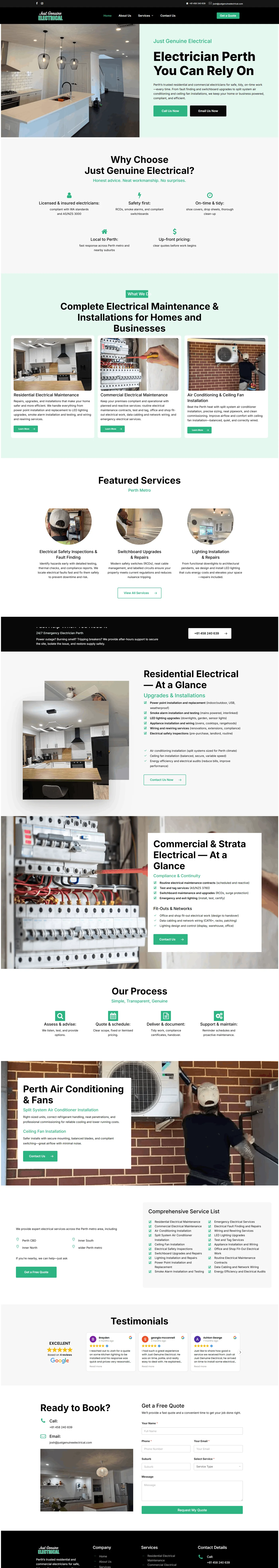 Full Just Genuine Electrical website design