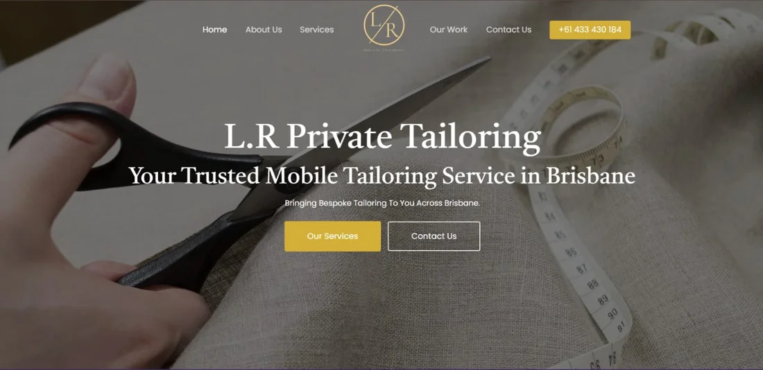 L.R Private Tailoring website design