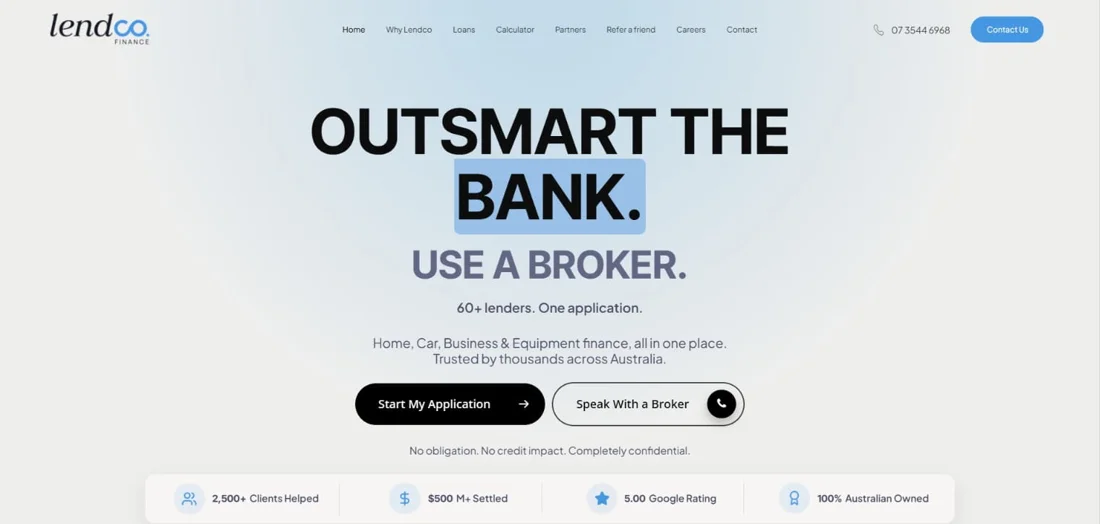 Lendco website design
