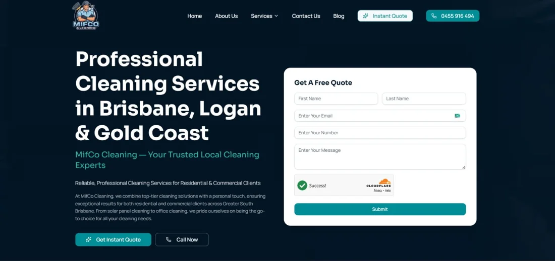 MifCo Cleaning website design