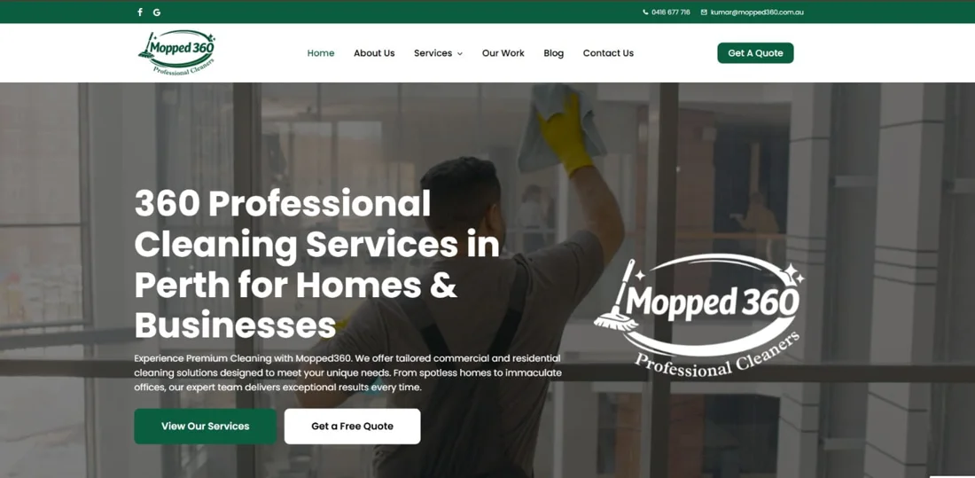 Mopped 360 website design