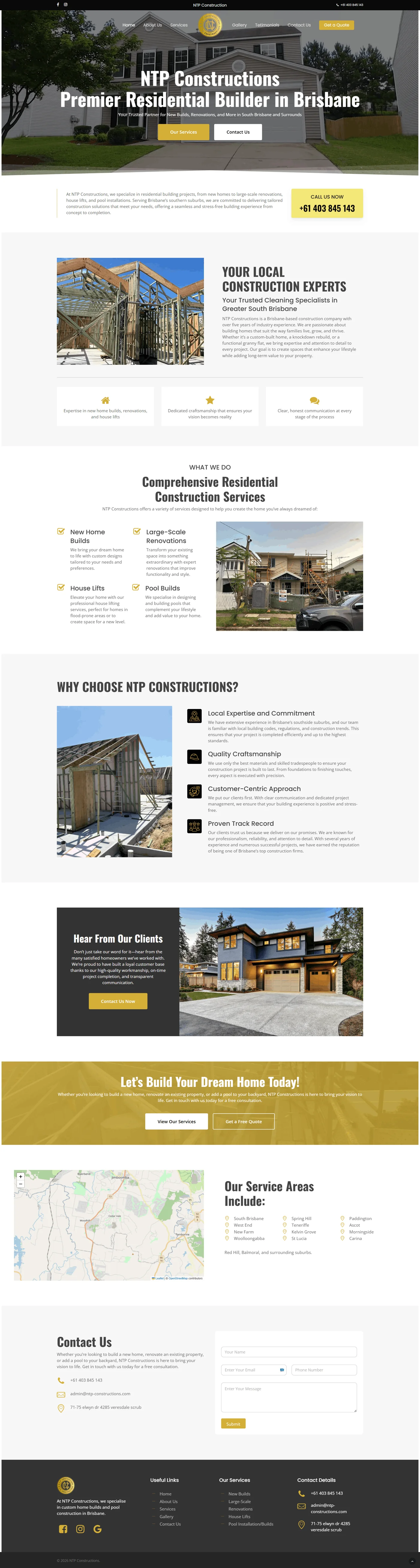 Full NTP Construction website design