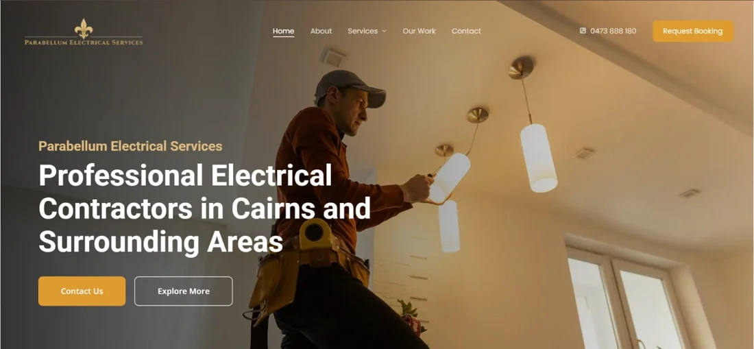 Parabellum Electrical Services website design