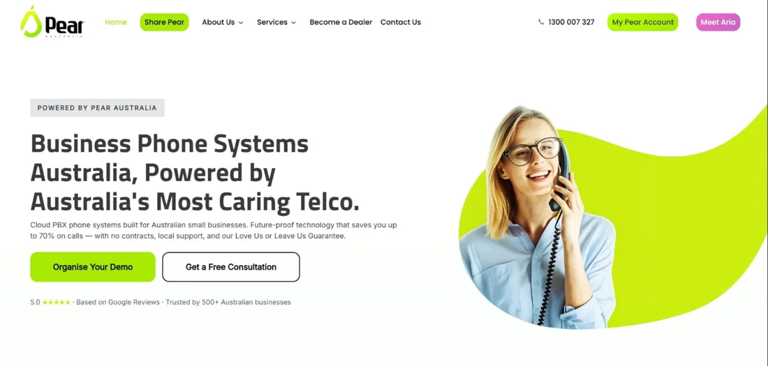 Pear Australia website design