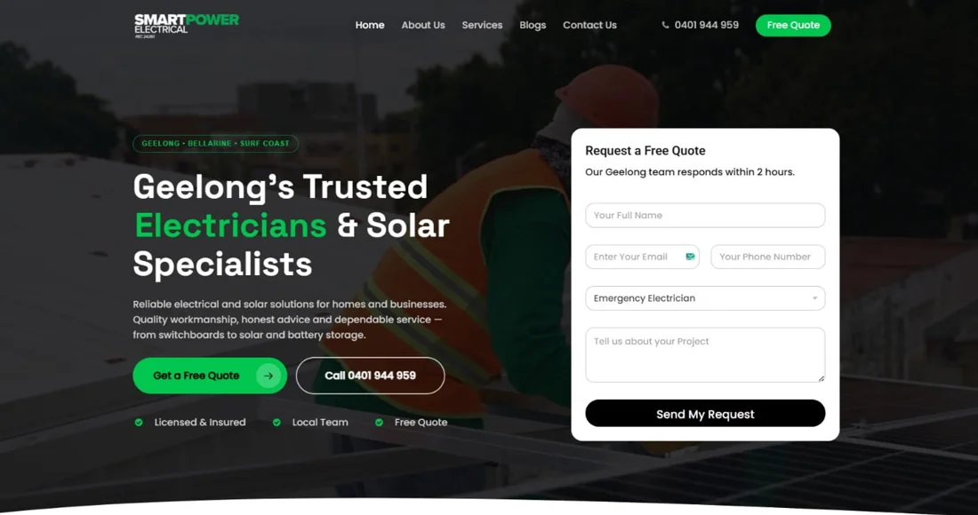 Smart Power Electrical website design