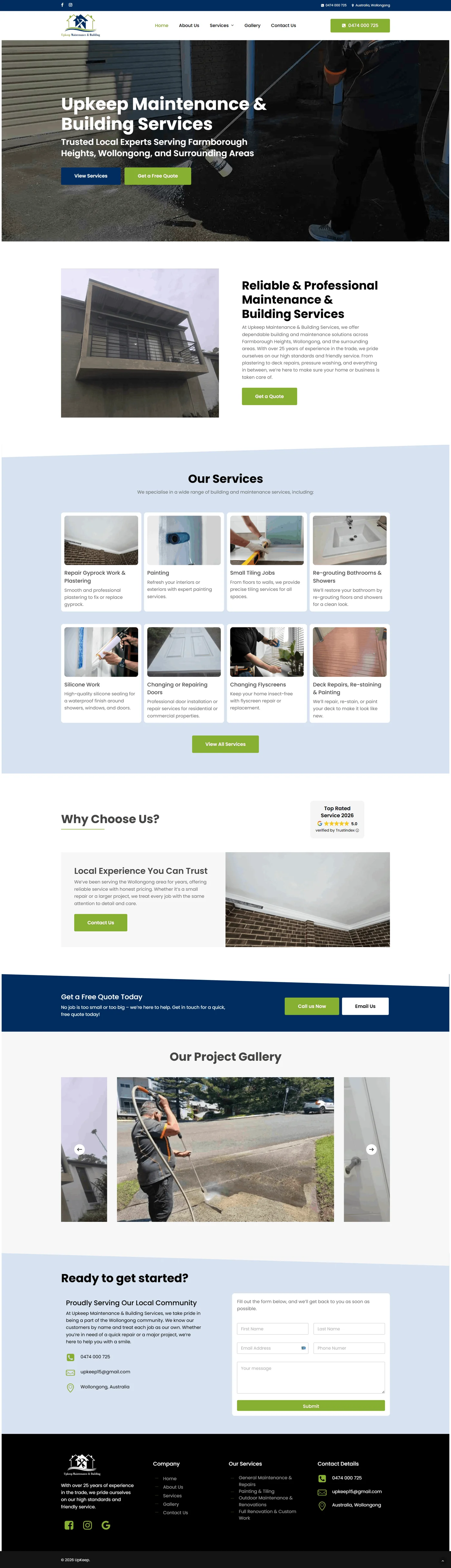 Full Upkeep website design