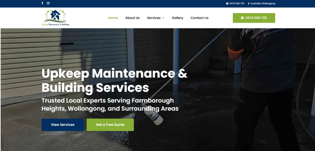 Upkeep website design